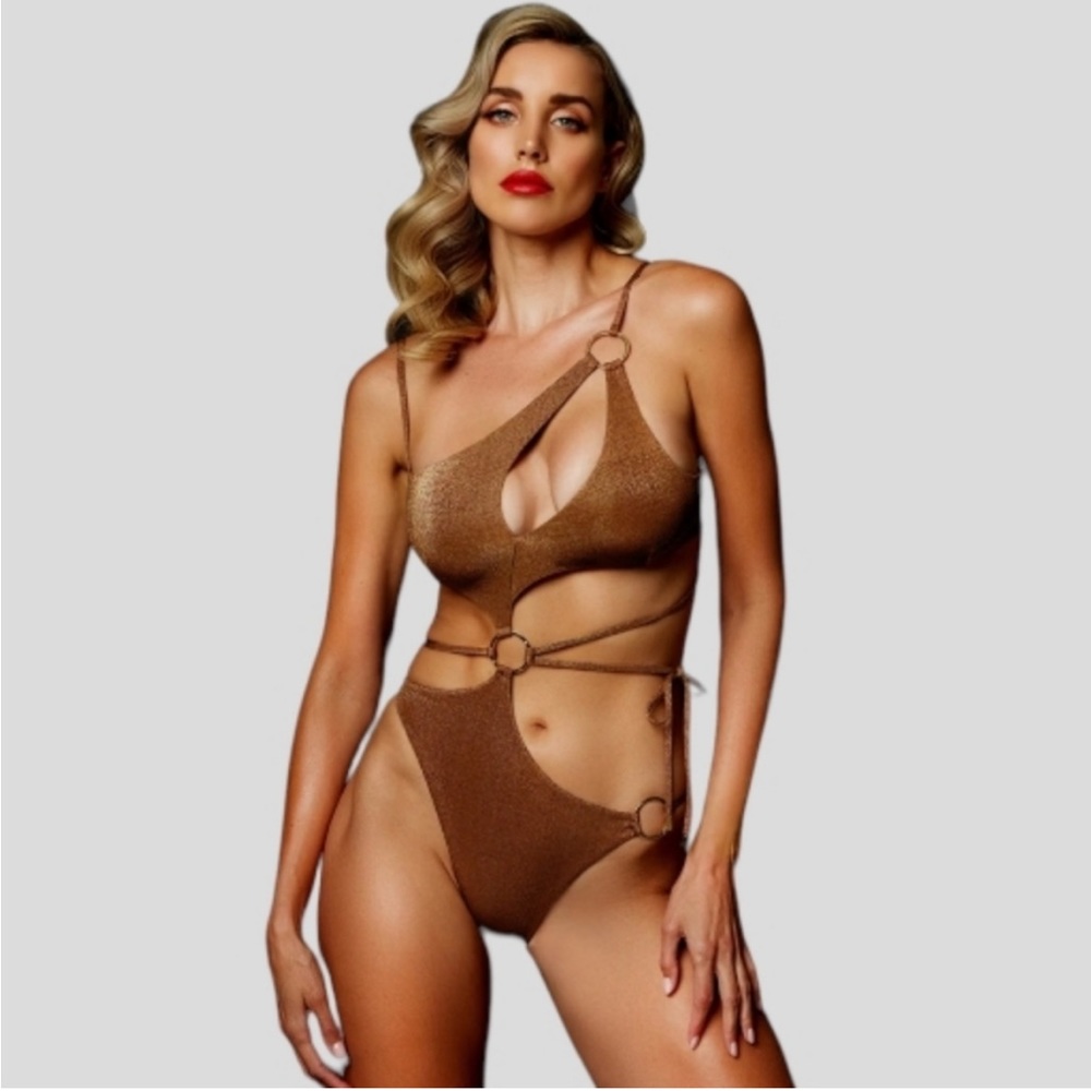 HONEY BIRDETTE SARIA CHOCOLATE ONE PIECE NWT